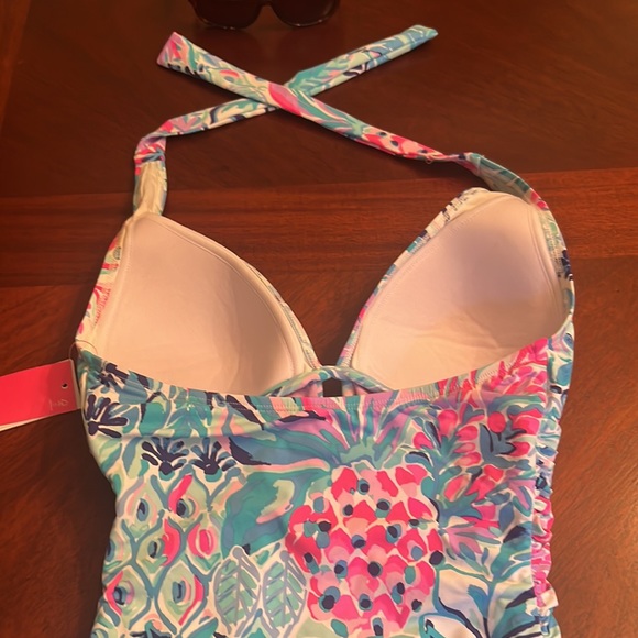 Lilly Pulitzer Lanai Halter Zanzibar Blue party princess one piece bathing suit - Picture 4 of 6